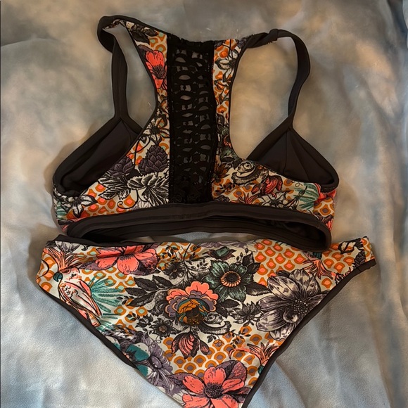 Maaji Black and Orange Bikini Sporty Racerback Design - Picture 2 of 2